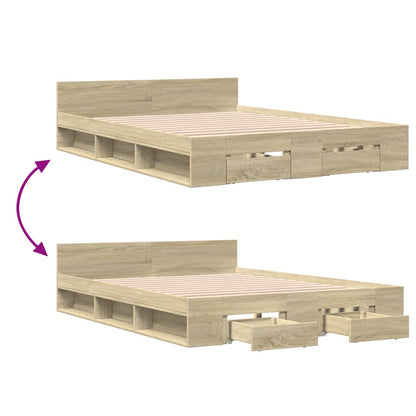 Giroletto Cassetti Rovere Sonoma 140x190 cm Legno Multistrato | homemem39