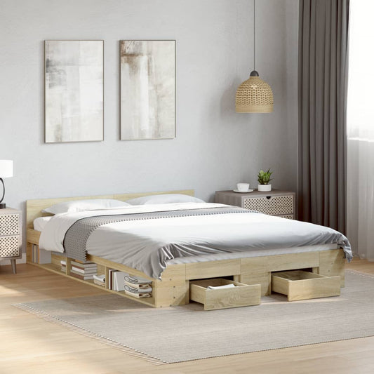 Giroletto Cassetti Rovere Sonoma 140x190 cm Legno Multistrato | homemem39
