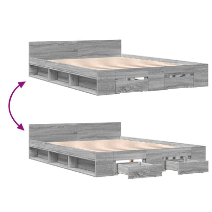 Giroletto Cassetti Grigio Sonoma 135x190 cm Legno Multistrato | homemem39