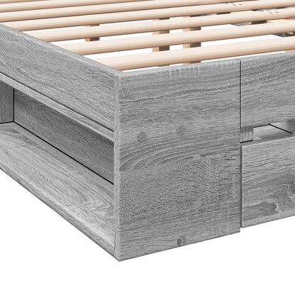Giroletto Cassetti Grigio Sonoma 135x190 cm Legno Multistrato | homemem39