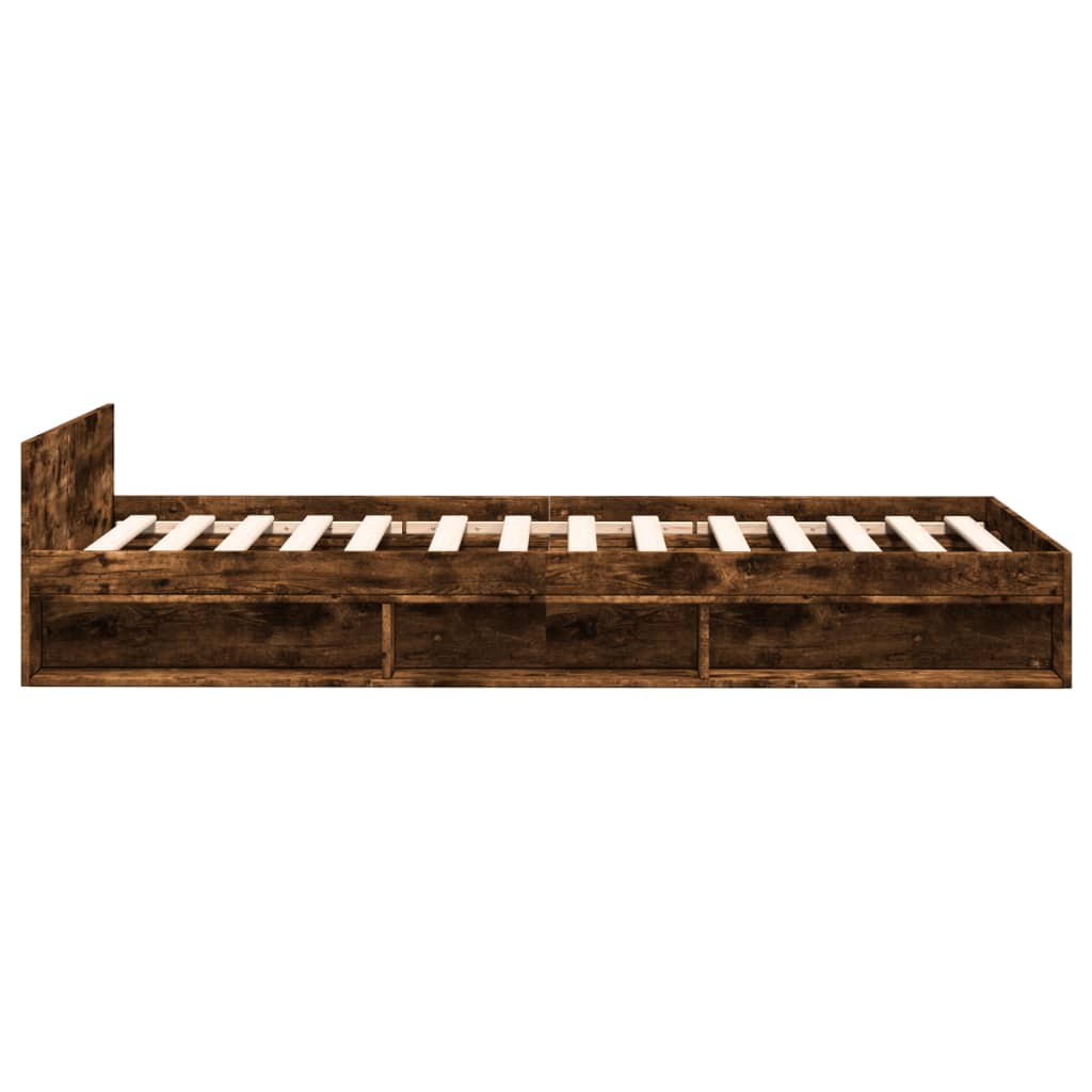 Giroletto con Cassetto Rovere Fumo 100x200 cm Legno Multistrato | homemem39