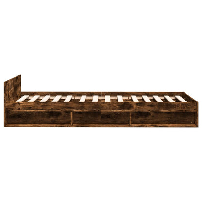 Giroletto con Cassetto Rovere Fumo 100x200 cm Legno Multistrato | homemem39