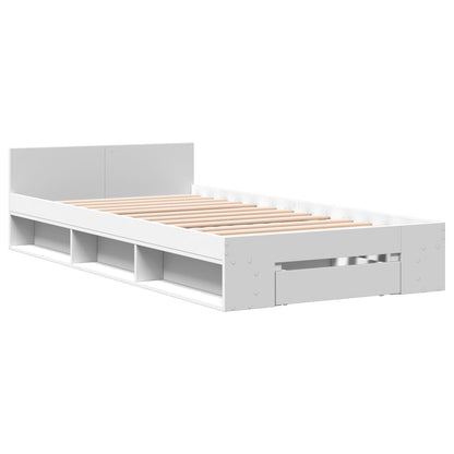 Giroletto con Cassetto Bianco 90x200 cm in Legno Multistrato - homemem39