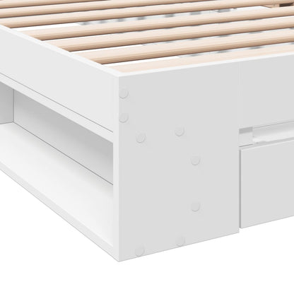 Giroletto con Cassetto Bianco 90x200 cm in Legno Multistrato - homemem39