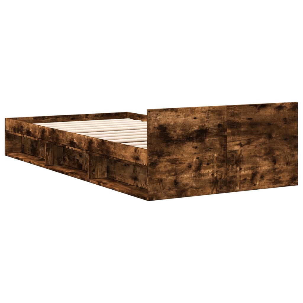 Giroletto con Cassetto Rovere Fumo 90x200 cm Legno Multistrato | homemem39