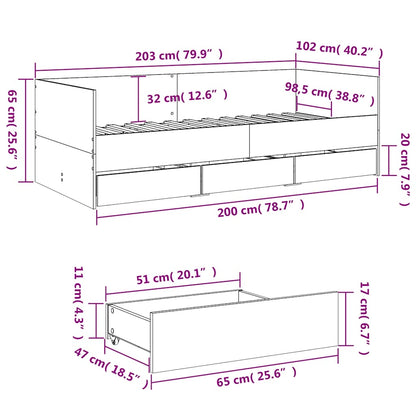 Divano Letto con Cassetti senza Materasso 100x200 cm | homemem39