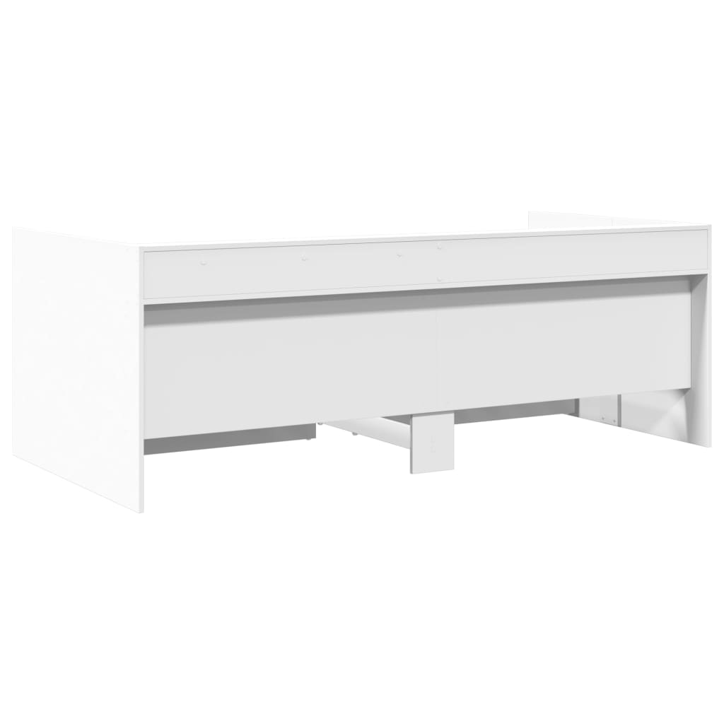 Divano Letto con Cassetti senza Materasso Bianco 90x200 cm - homemem39