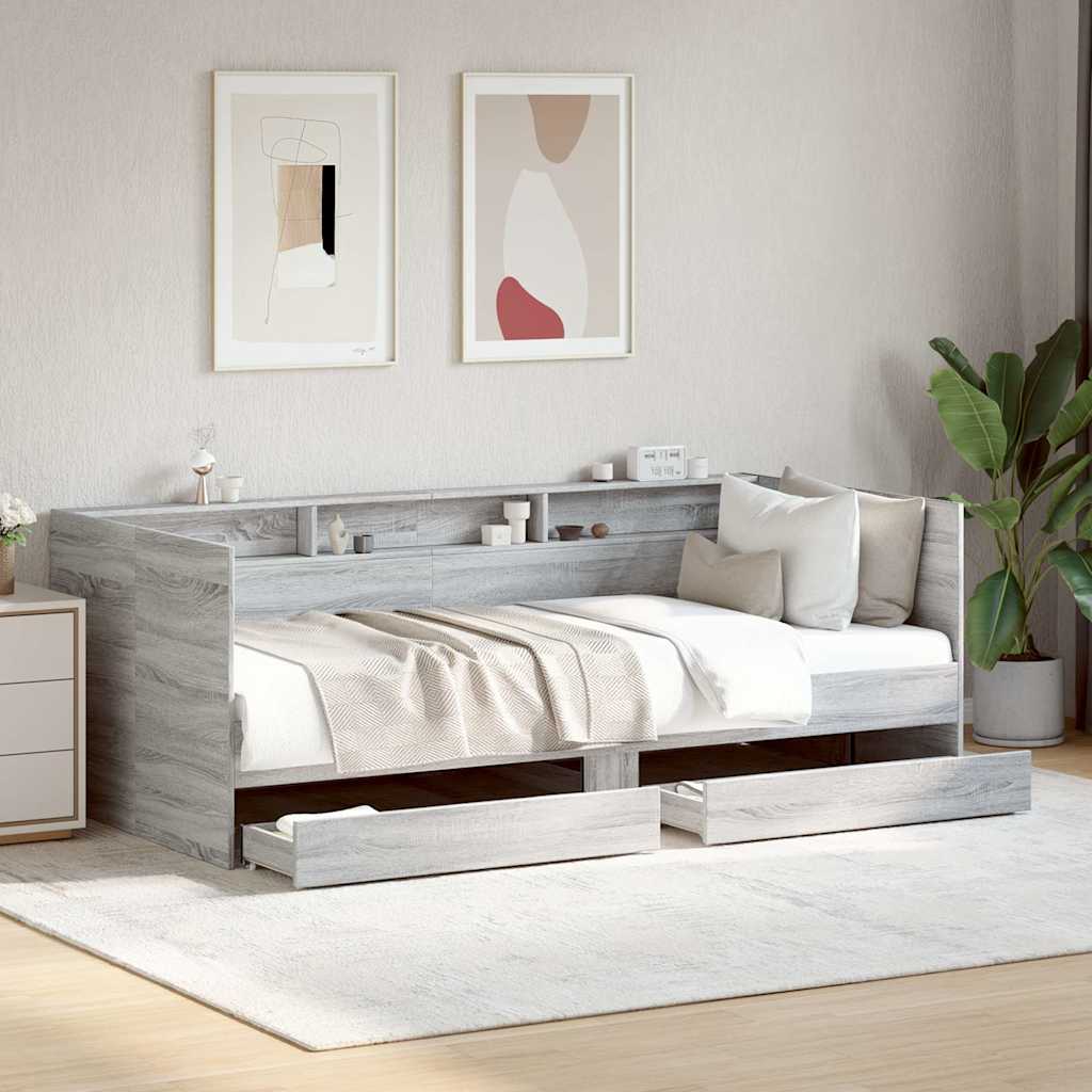 Divano Letto con Cassetti senza Materasso 90x200 cm | homemem39