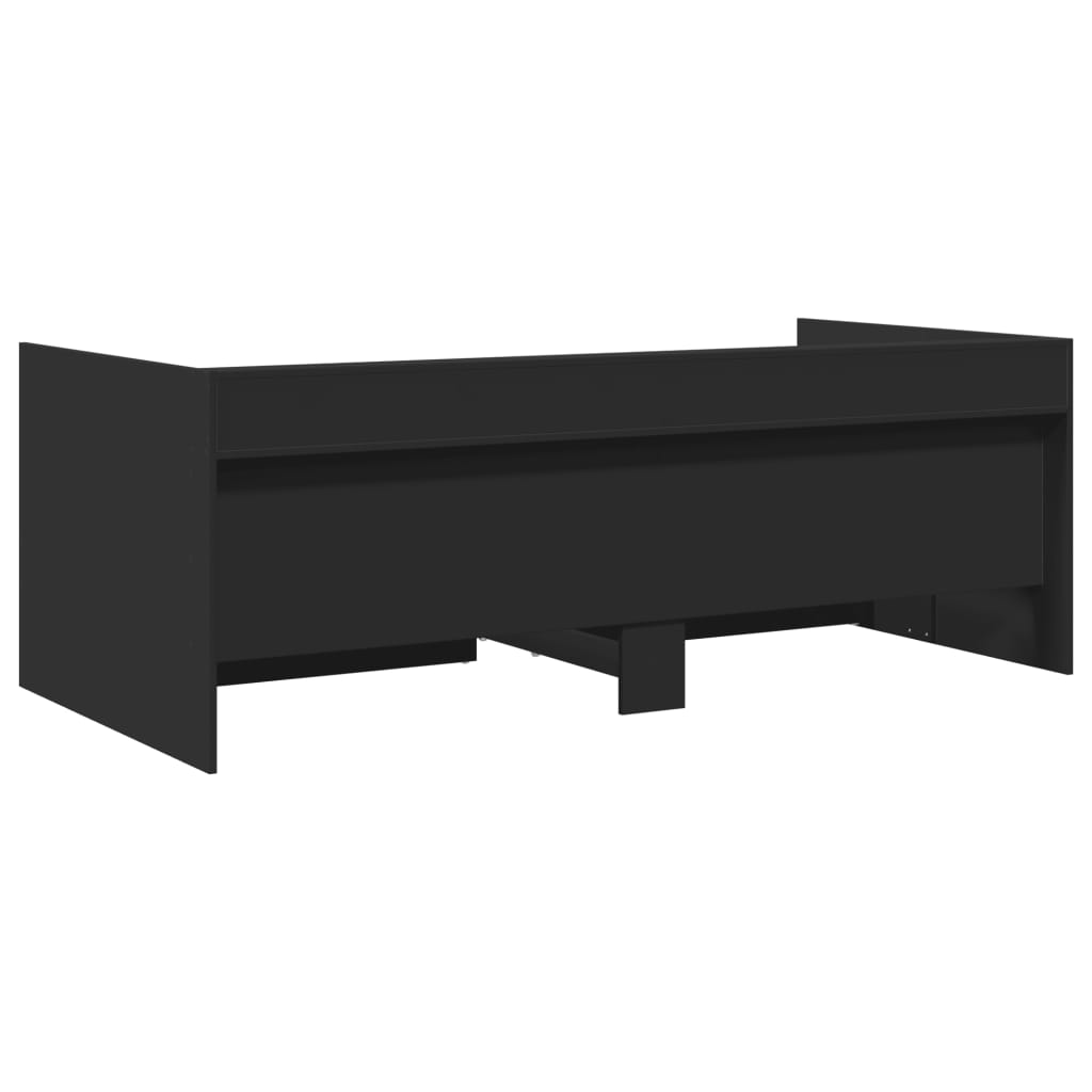 Divano Letto con Cassetti senza Materasso Nero 75x190 cm - homemem39
