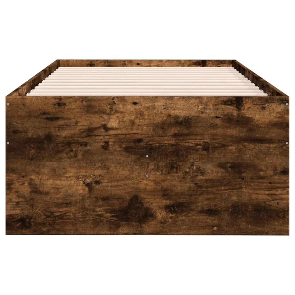 Divano Letto con Cassetti senza Materasso Rovere Fumo 90x200 cm | homemem39