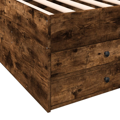 Divano Letto con Cassetti senza Materasso Rovere Fumo 90x200 cm | homemem39