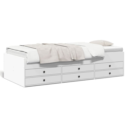 Divano Letto con Cassetti senza Materasso Bianco 75x190 cm - homemem39