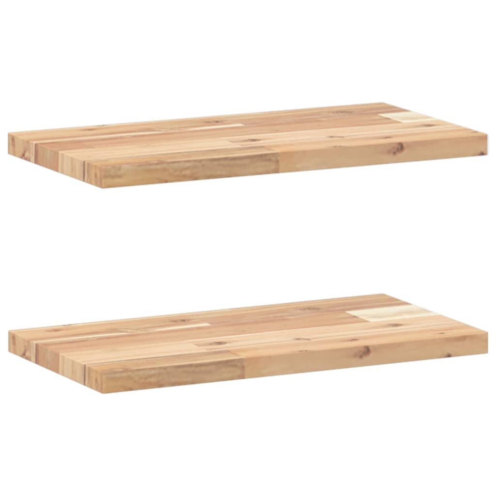 Mensole da Parete 2 pz 40x20x2 cm Legno Acacia Non Trattato | homemem39
