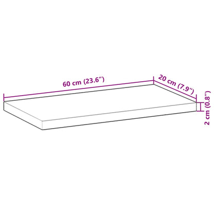 Mensole da Parete 2 pz 60x20x2 cm Legno Acacia Non Trattato | homemem39