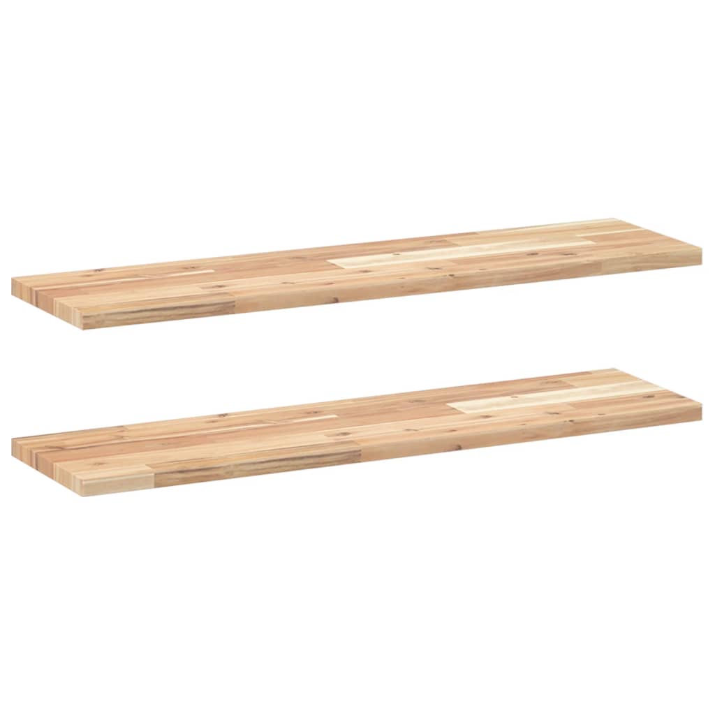 Mensole da Parete 2 pz 100x20x2 cm Legno Acacia Non Trattato | homemem39