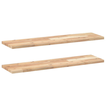 Mensole da Parete 2 pz 100x20x2 cm Legno Acacia Non Trattato | homemem39