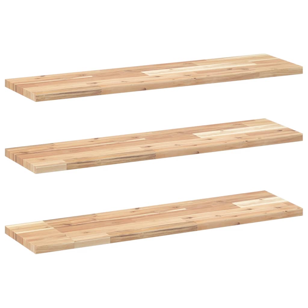Mensole da Parete 3 pz 100x20x2 cm Legno Acacia Non Trattato | homemem39