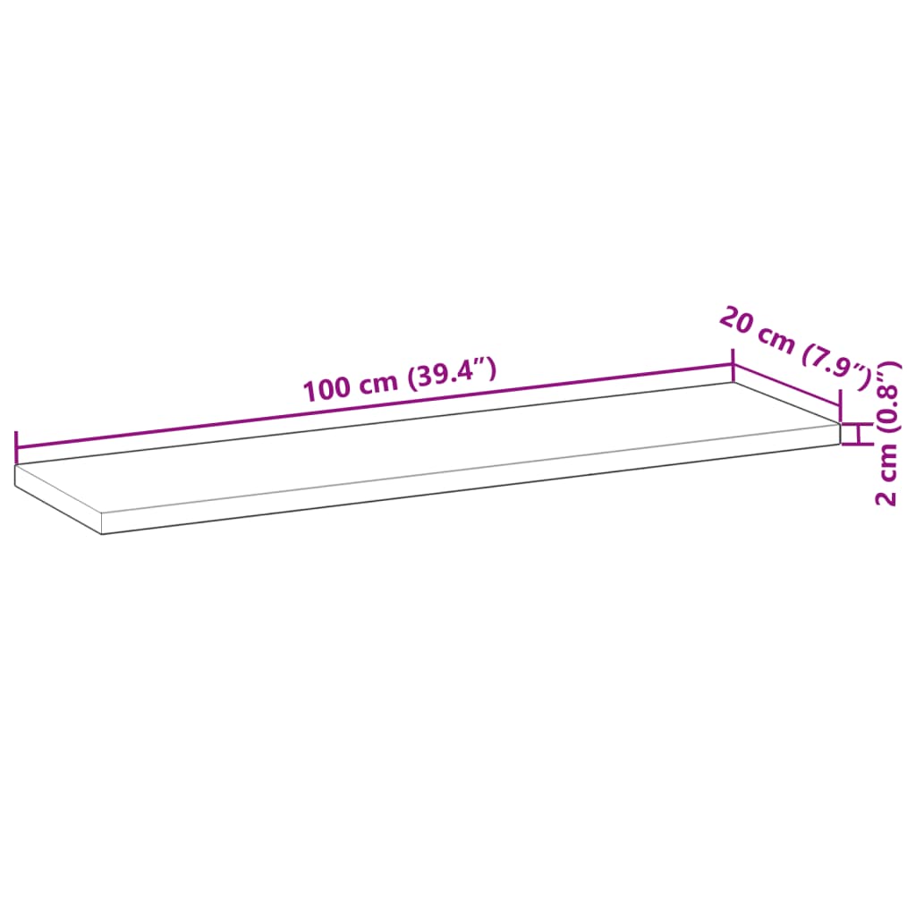 Mensole da Parete 4 pz 100x20x2 cm Legno Acacia Non Trattato | homemem39