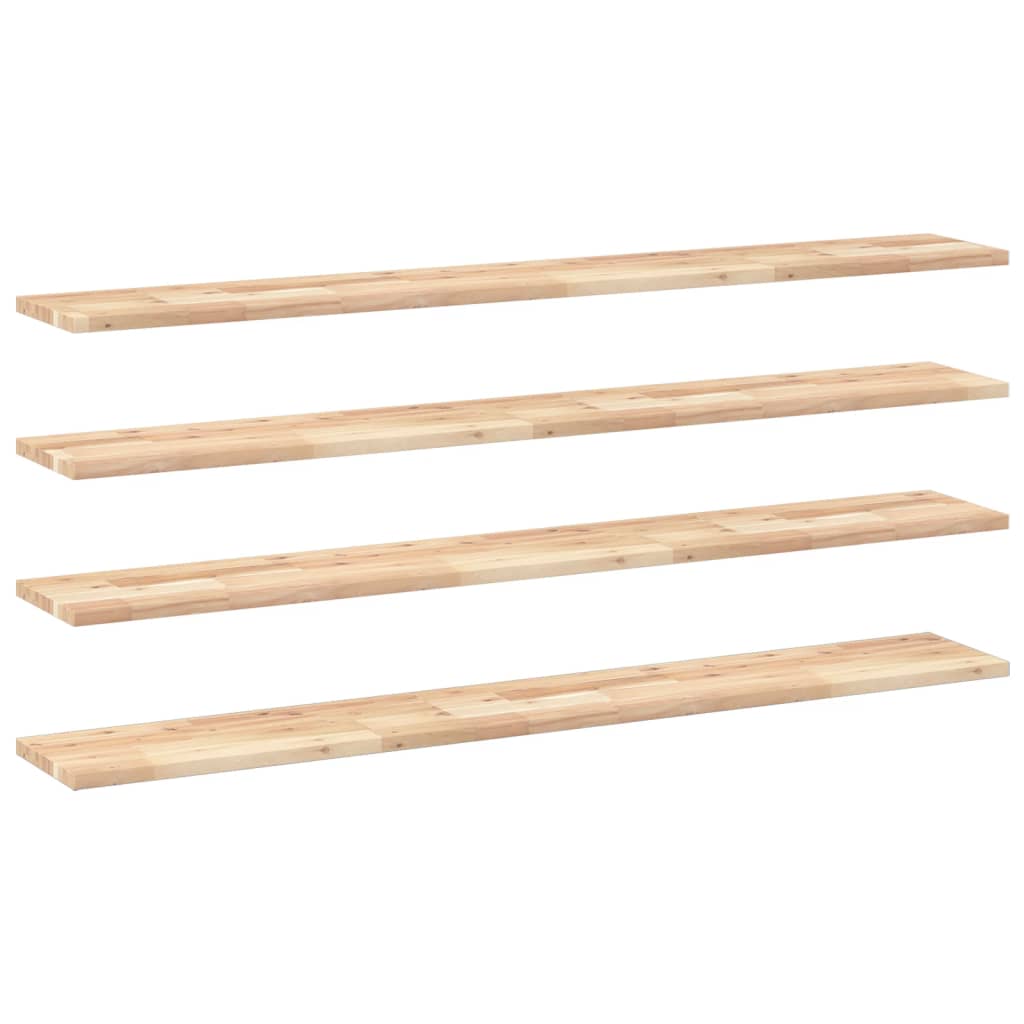 Mensole da Parete 4 pz 120x20x2 cm Legno Acacia Non Trattato | homemem39