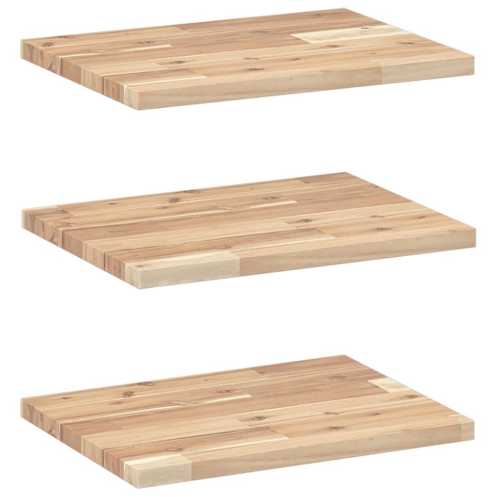 Mensole da Parete 3 pz 60x30x2 cm Legno Acacia Non Trattato | homemem39