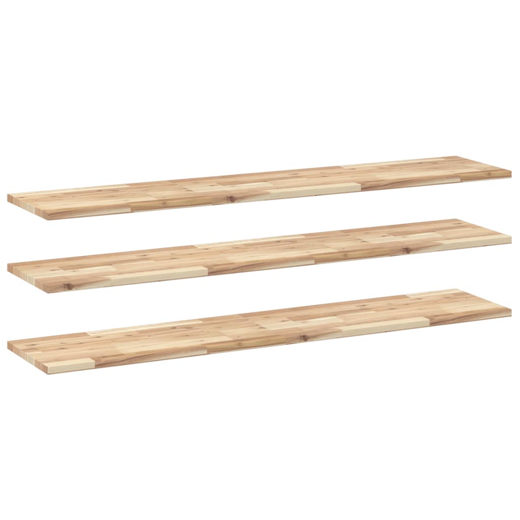 Mensole da Parete 3 pz 120x30x2 cm Legno Acacia Non Trattato | homemem39