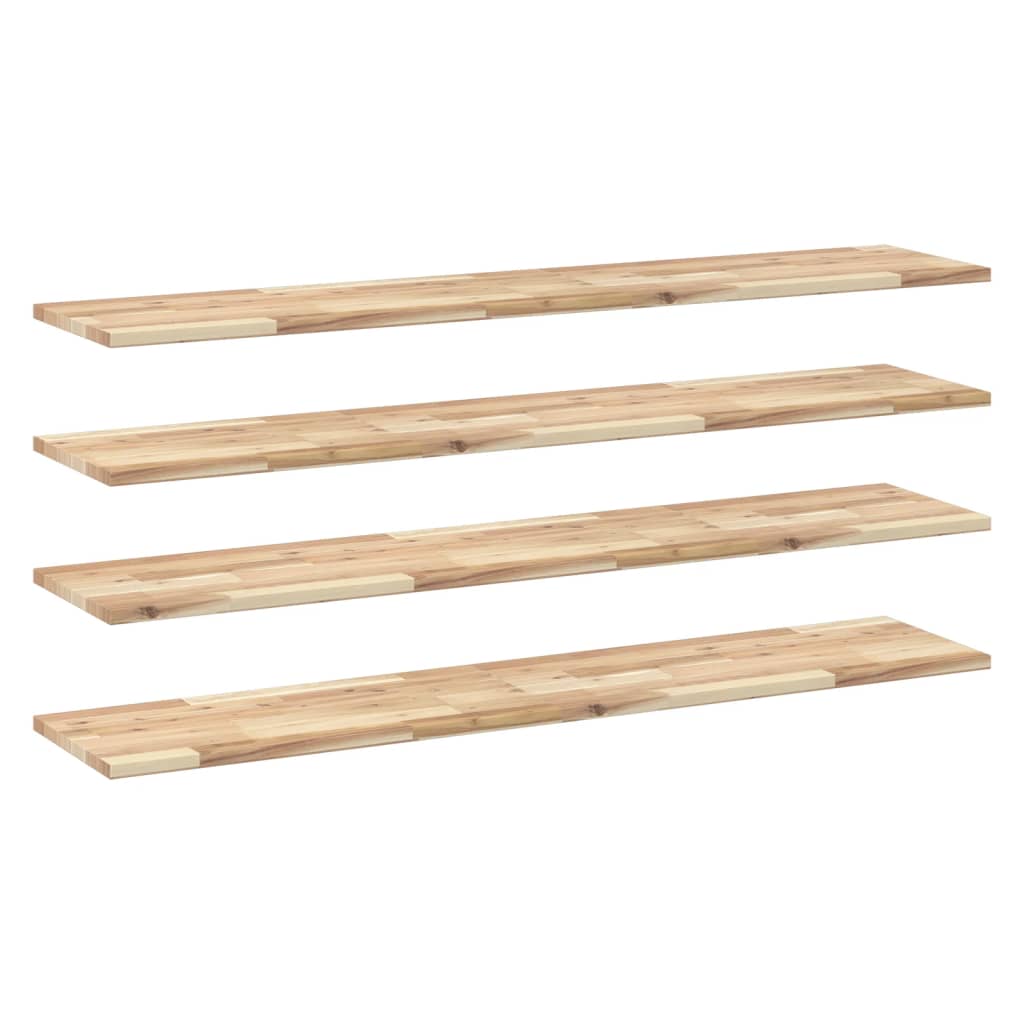 Mensole da Parete 4 pz 120x30x2 cm Legno Acacia Non Trattato | homemem39