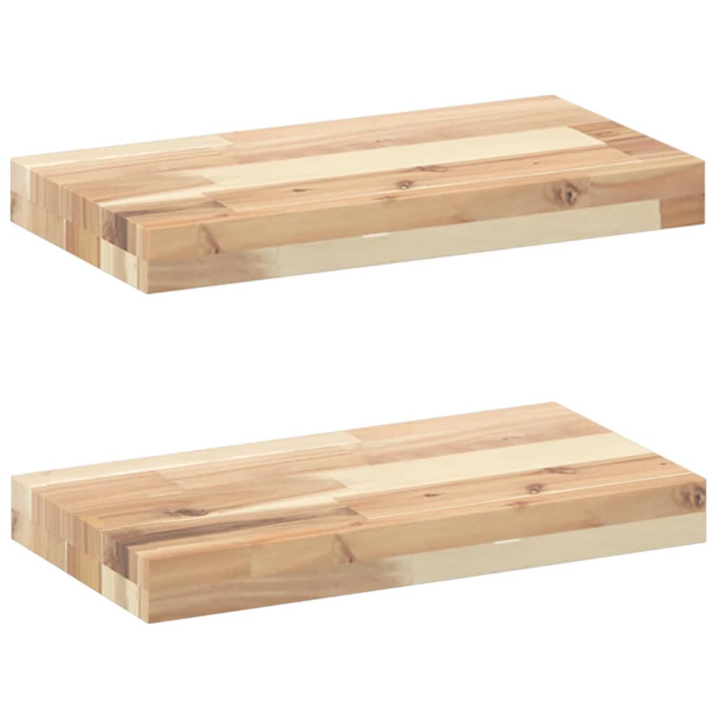 Mensole da Parete 2 pz 40x20x4 cm Legno Acacia Non Trattato | homemem39