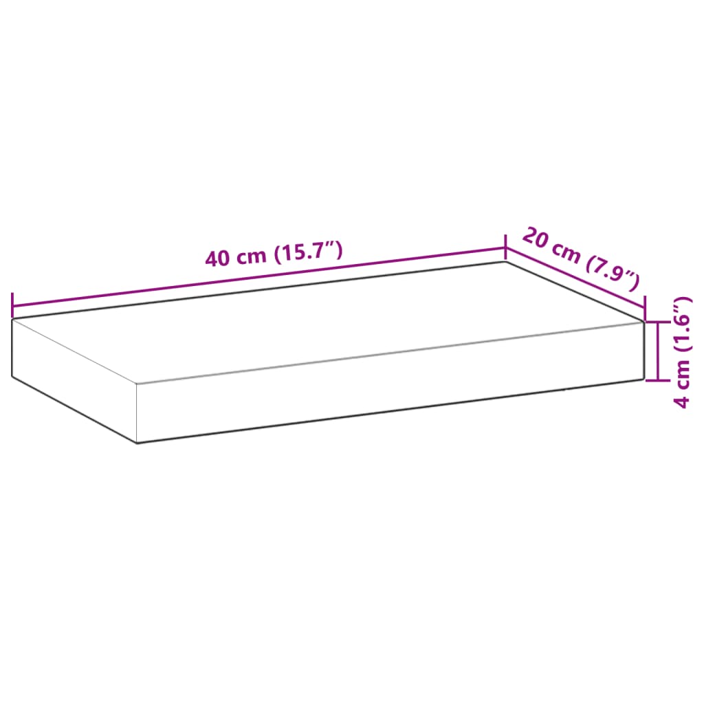 Mensole da Parete 2 pz 40x20x4 cm Legno Acacia Non Trattato | homemem39