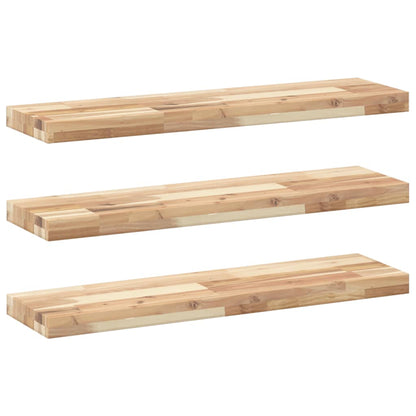 Mensole da Parete 3 pz 80x20x4 cm Legno Acacia Non Trattato | homemem39