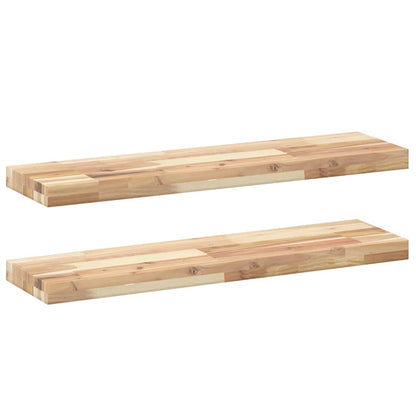 Mensole da Parete 2 pz 100x20x4 cm Legno Acacia Non Trattato | homemem39