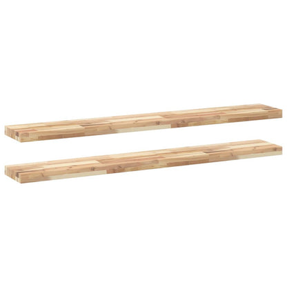 Mensole da Parete 2 pz 120x20x4 cm Legno Acacia Non Trattato | homemem39
