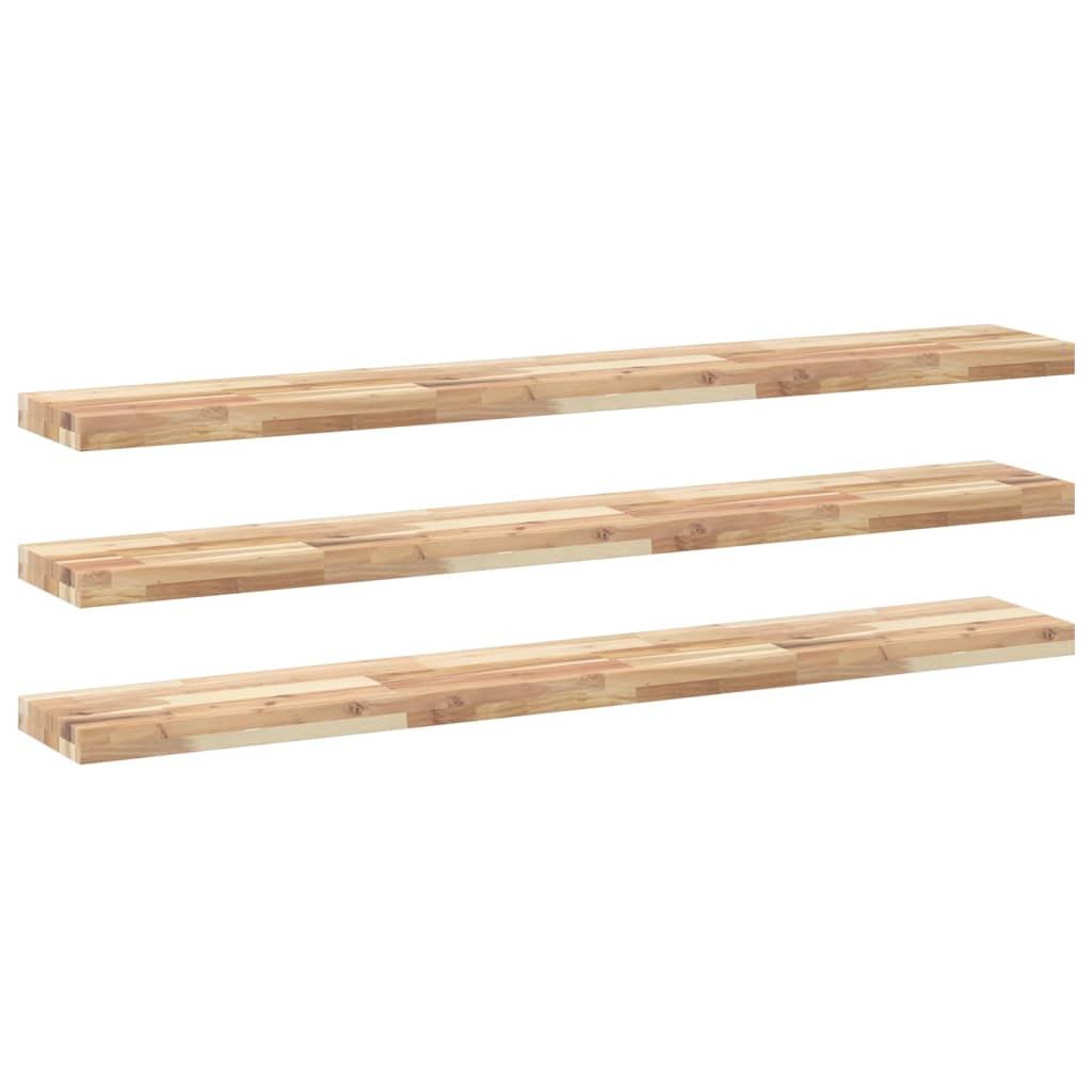 Mensole da Parete 3 pz 120x20x4 cm Legno Acacia Non Trattato | homemem39