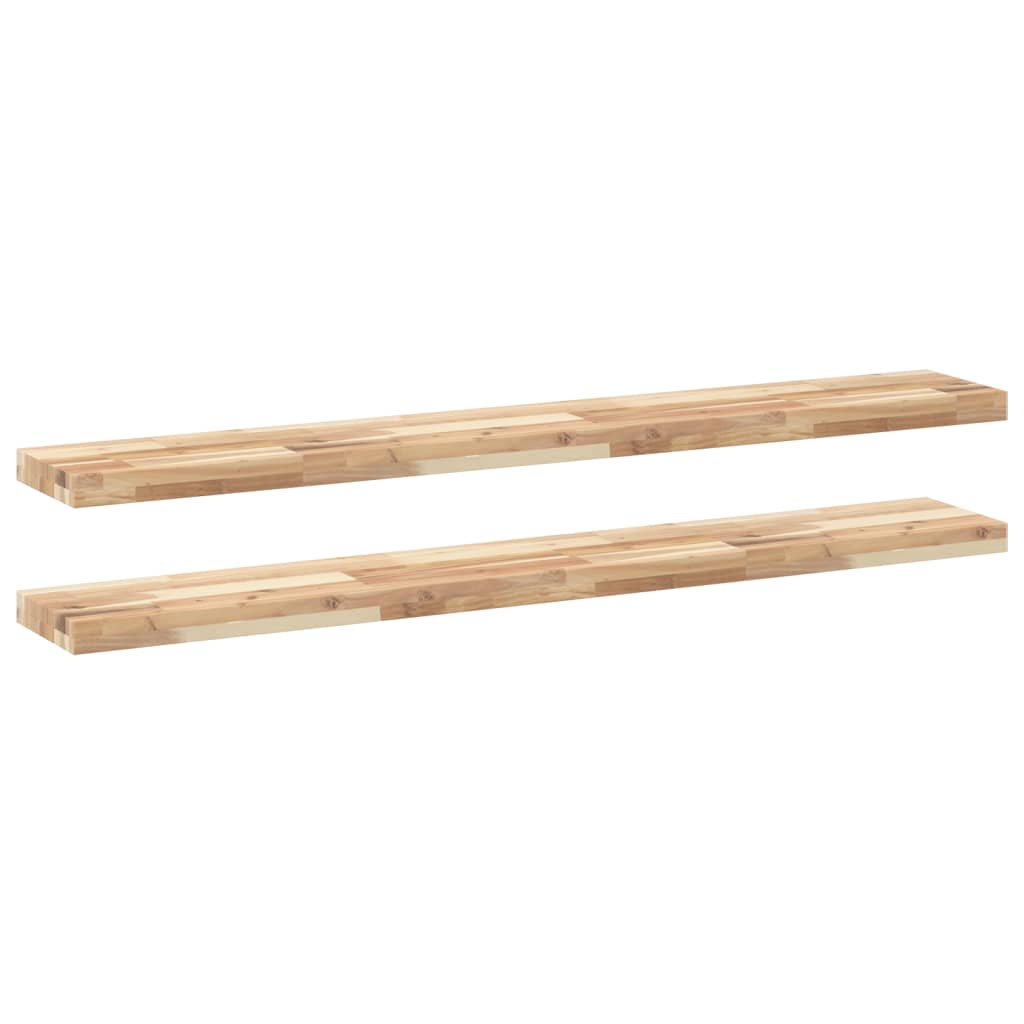 Mensole da Parete 2 pz 140x20x4 cm Legno Acacia Non Trattato | homemem39
