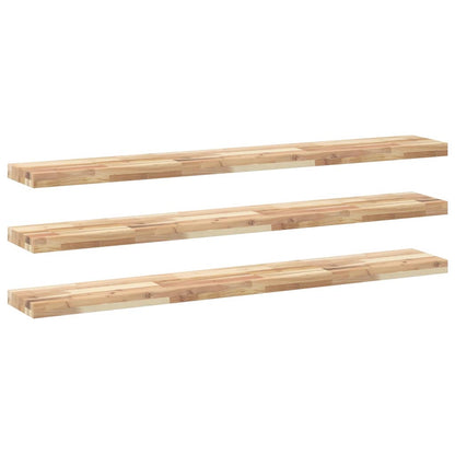 Mensole da Parete 3 pz 140x20x4 cm Legno Acacia Non Trattato | homemem39