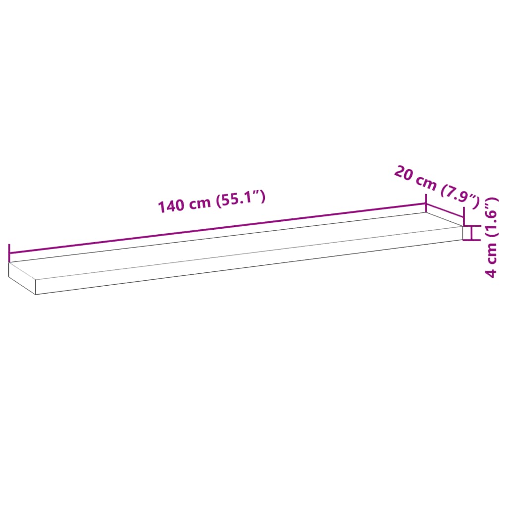 Mensole da Parete 3 pz 140x20x4 cm Legno Acacia Non Trattato | homemem39