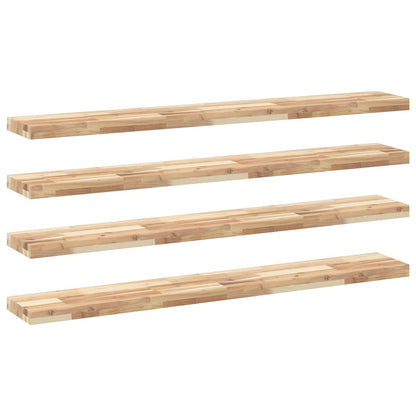 Mensole da Parete 4 pz 140x20x4 cm Legno Acacia Non Trattato | homemem39