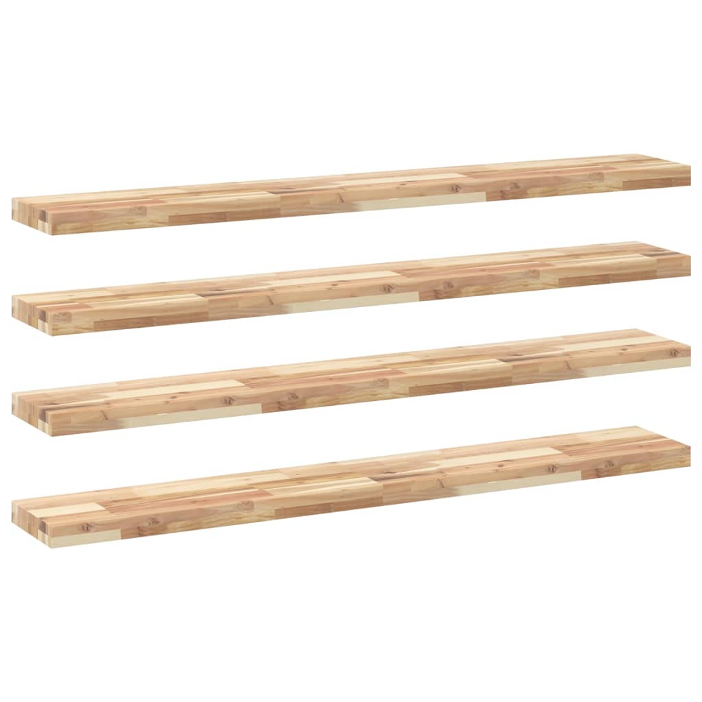 Mensole da Parete 4 pz 160x20x4 cm Legno Acacia Non Trattato | homemem39