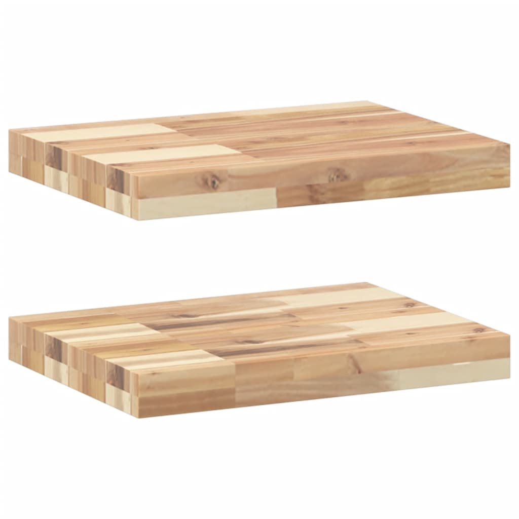 Mensole da Parete 2 pz 60x30x4 cm Legno Acacia Non Trattato | homemem39