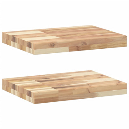 Mensole da Parete 2 pz 60x30x4 cm Legno Acacia Non Trattato | homemem39