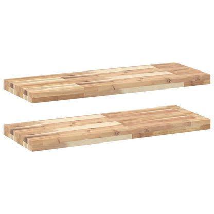 Mensole da Parete 2 pz 80x30x4 cm Legno Acacia Non Trattato | homemem39