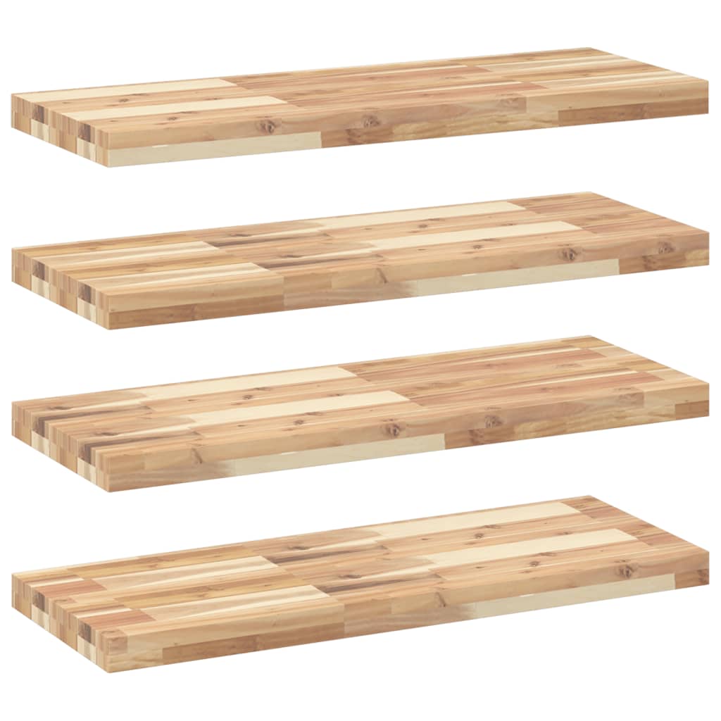 Mensole da Parete 4 pz 80x30x4 cm Legno Acacia Non Trattato | homemem39
