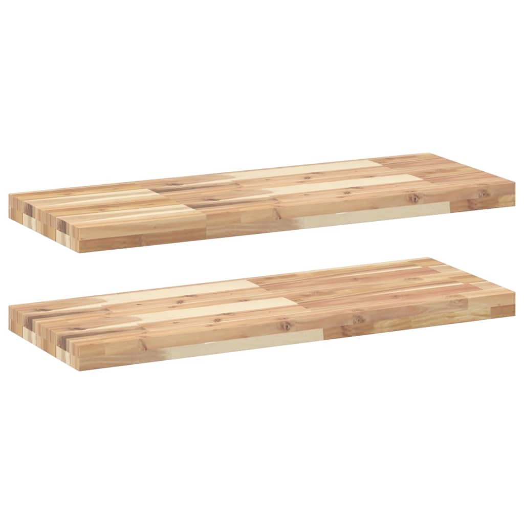 Mensole da Parete 2 pz 100x30x4 cm Legno Acacia Non Trattato | homemem39