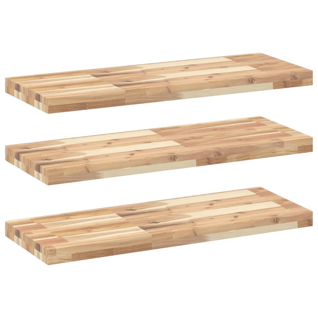 Mensole da Parete 3 pz 100x30x4 cm Legno Acacia Non Trattato | homemem39