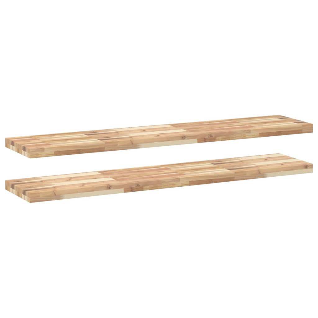 Mensole da Parete 2 pz 140x30x4 cm Legno Acacia Non Trattato | homemem39