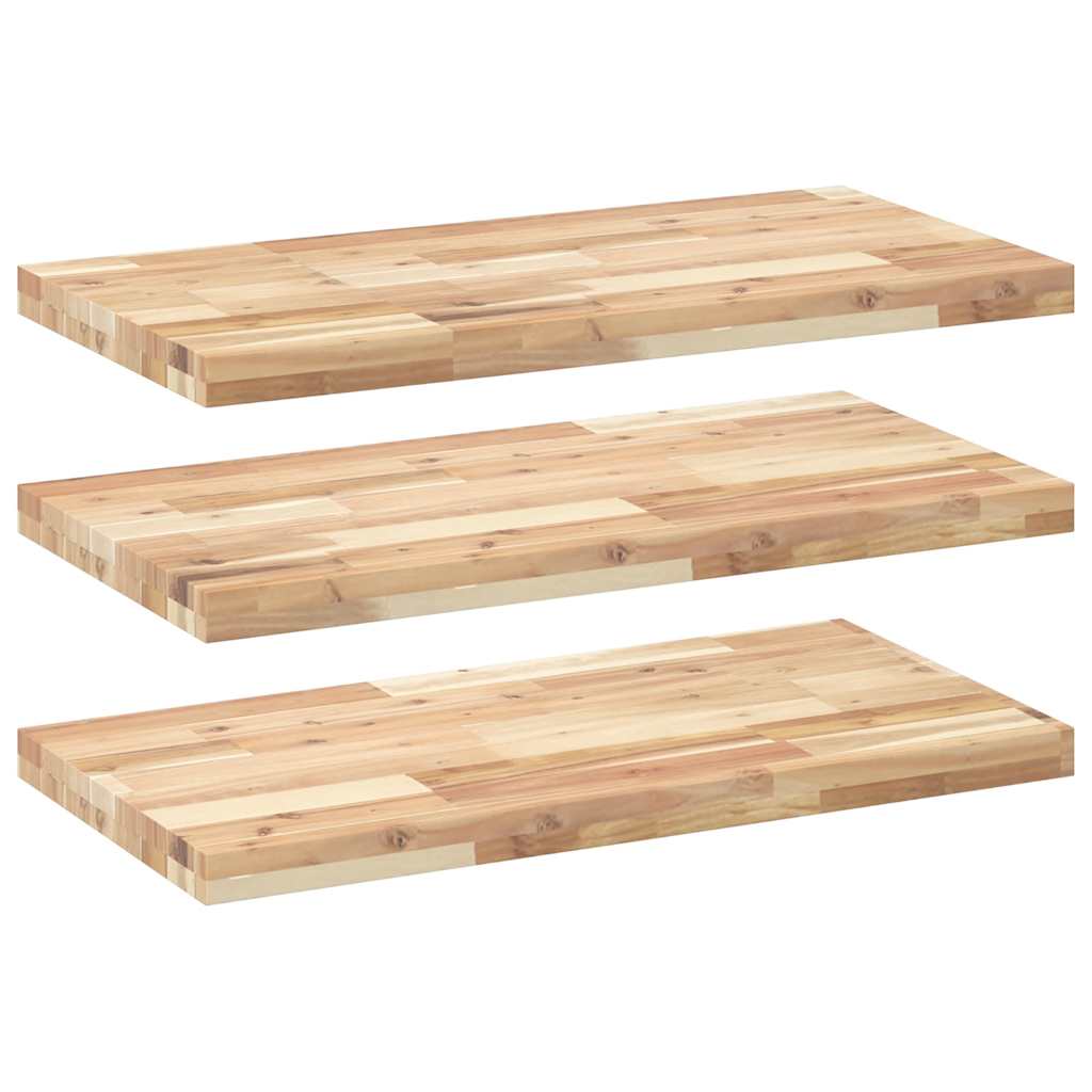 Mensole da Parete 3 pz 80x40x4 cm Legno Acacia Non Trattato | homemem39