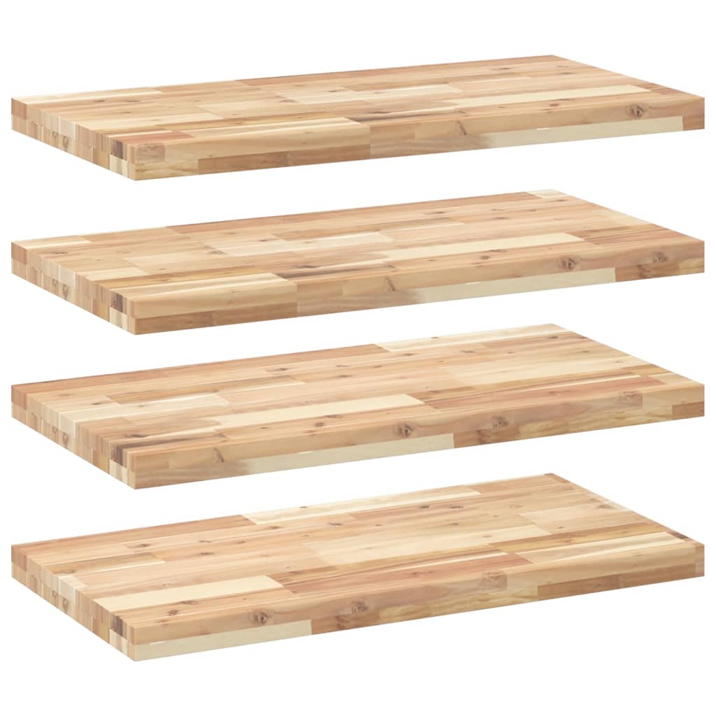 Mensole da Parete 4 pz 80x40x4 cm Legno Acacia Non Trattato | homemem39