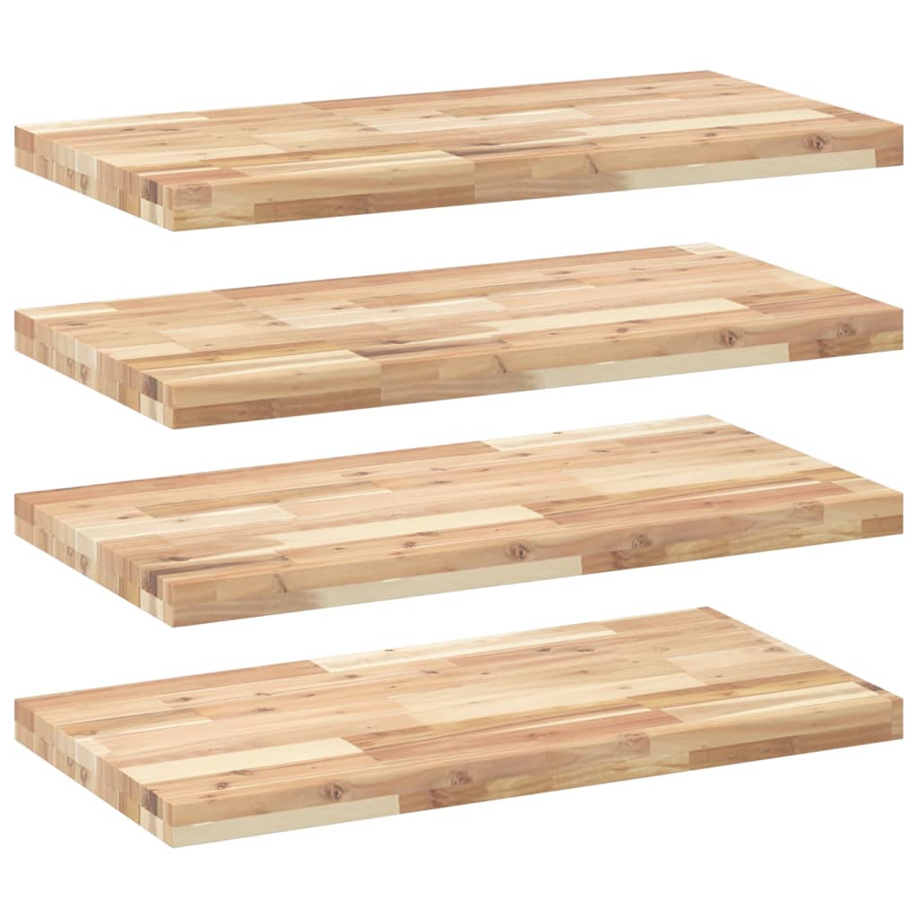 Mensole da Parete 4 pz 100x40x4 cm Legno Acacia Non Trattato | homemem39
