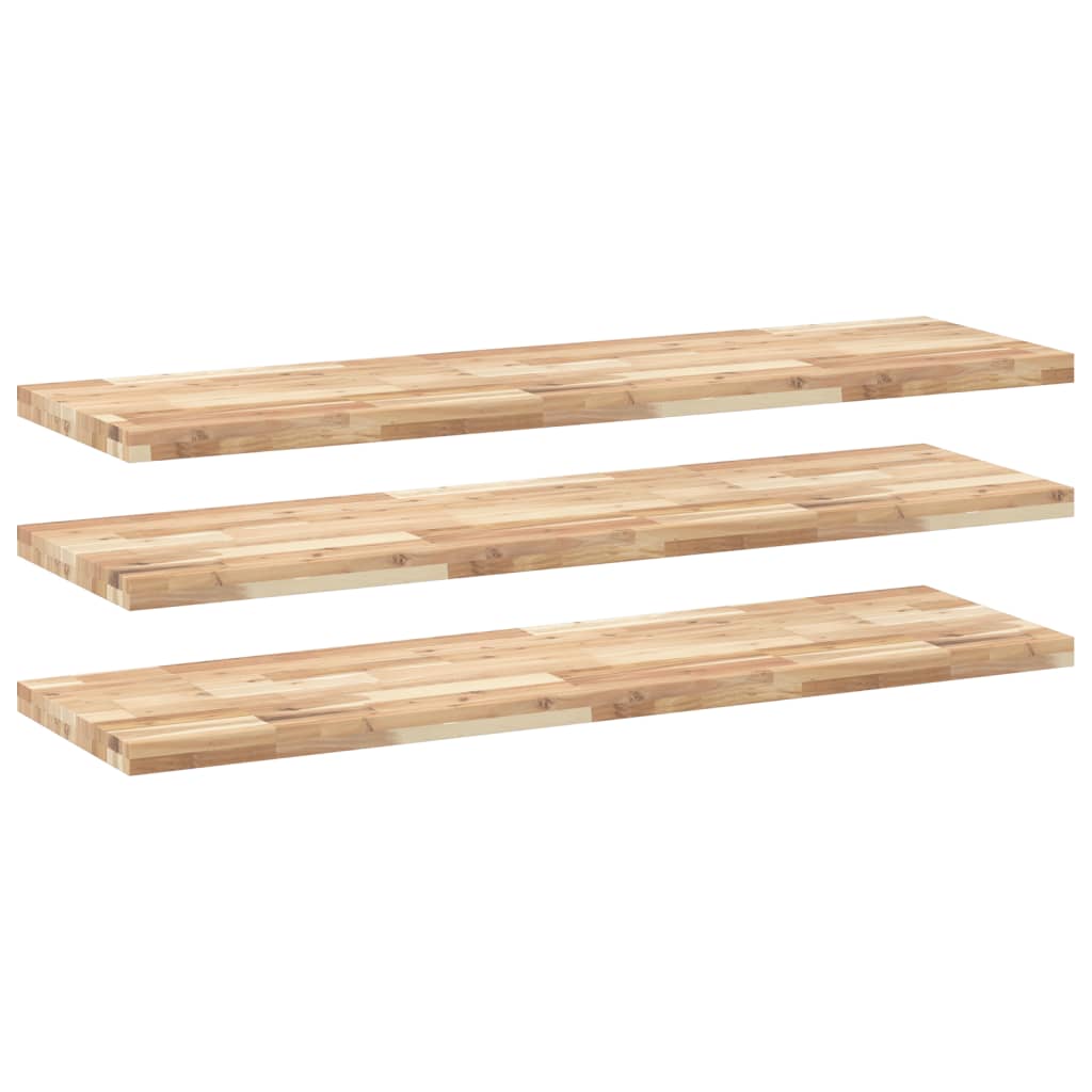 Mensole da Parete 3 pz 120x40x4 cm Legno Acacia Non Trattato | homemem39