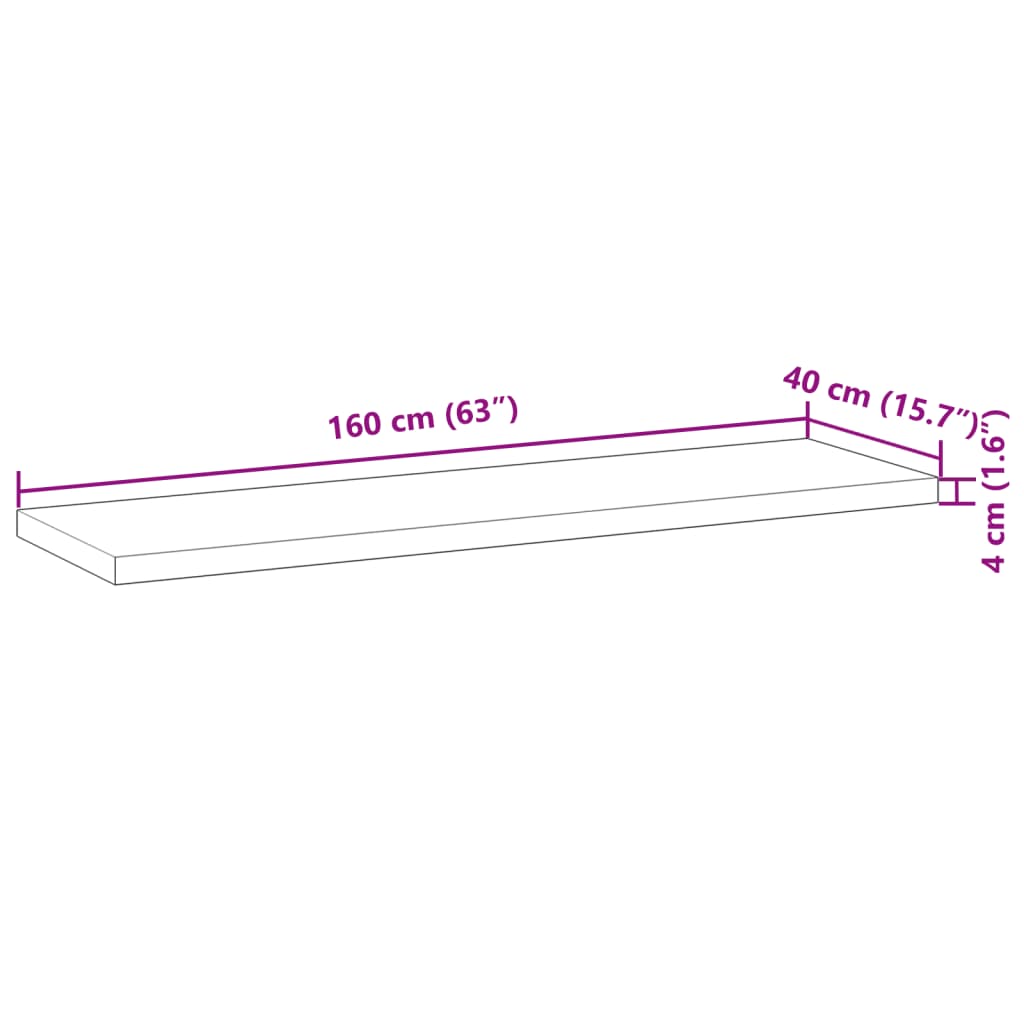 Mensole da Parete 2 pz 160x40x4 cm Legno Acacia Non Trattato | homemem39