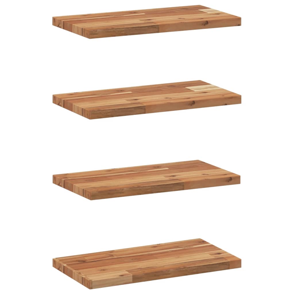 Mensole da Parete 4 pz 60x20x2 cm Legno Acacia Rifinito a Olio | homemem39